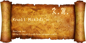 Knall Miklós névjegykártya